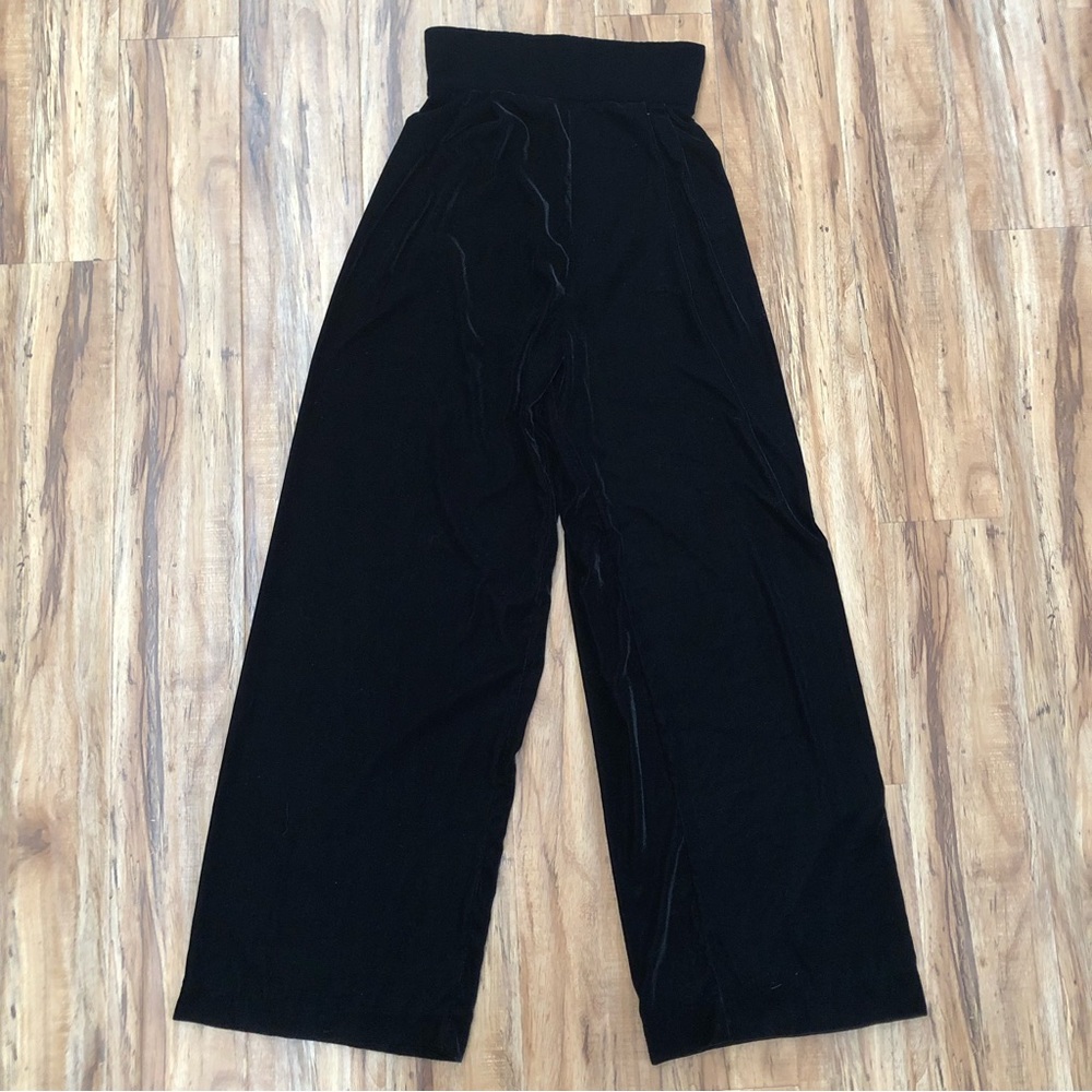 REVOLVE Petersyn Velvet Wide Leg High Waist Trousers